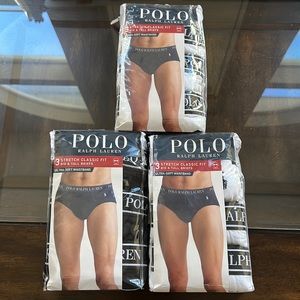 Bundle (3) POLO RALPH LAUREN STRETCH CLASSIC FIT BRIEFS.